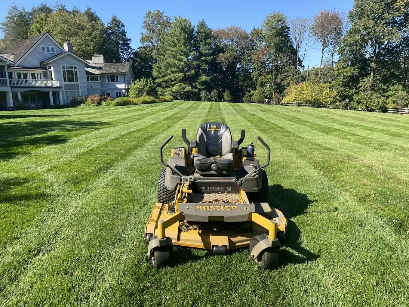 Freshly mowed, manicured lawn